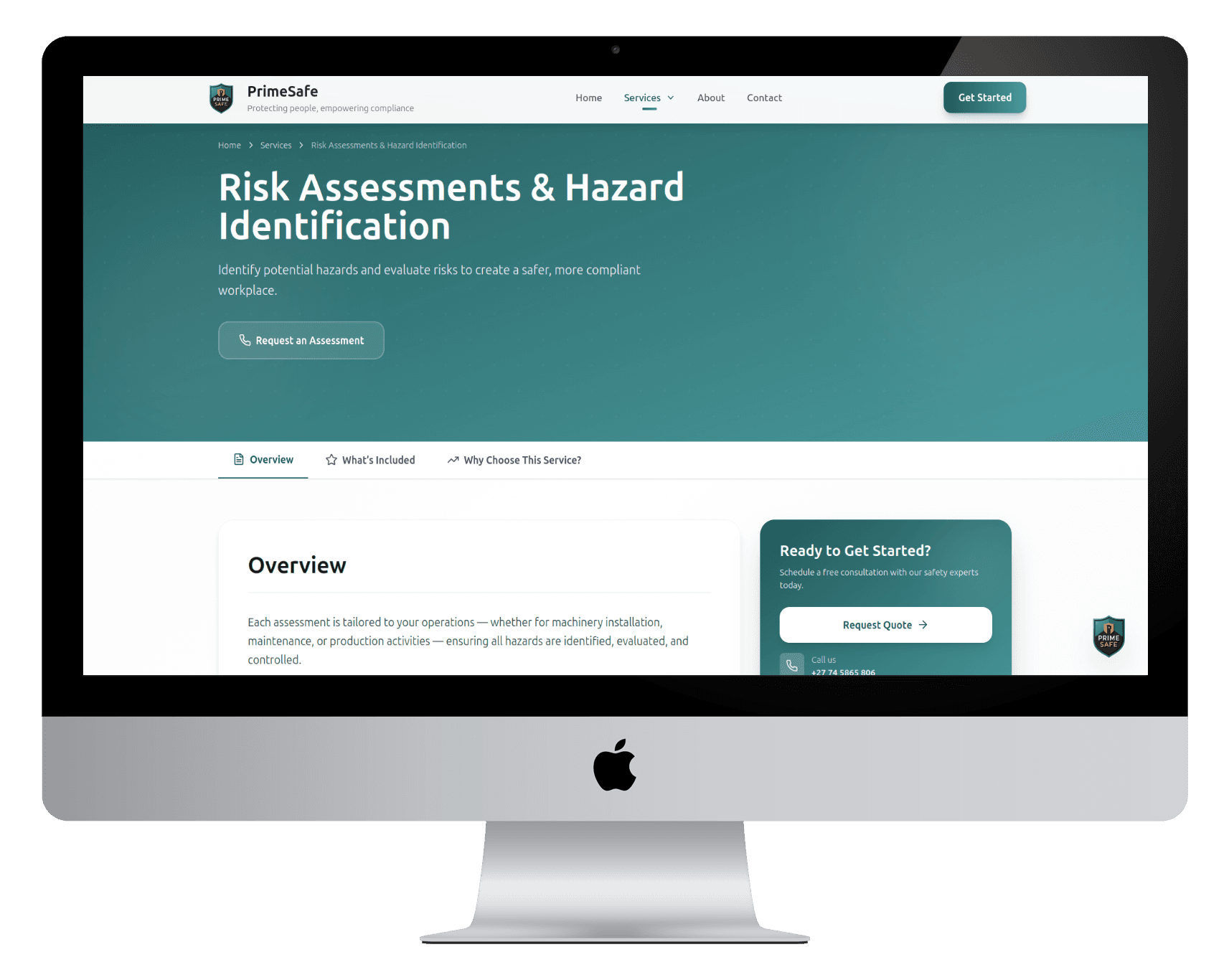 PrimeSafe Website screenshot 4