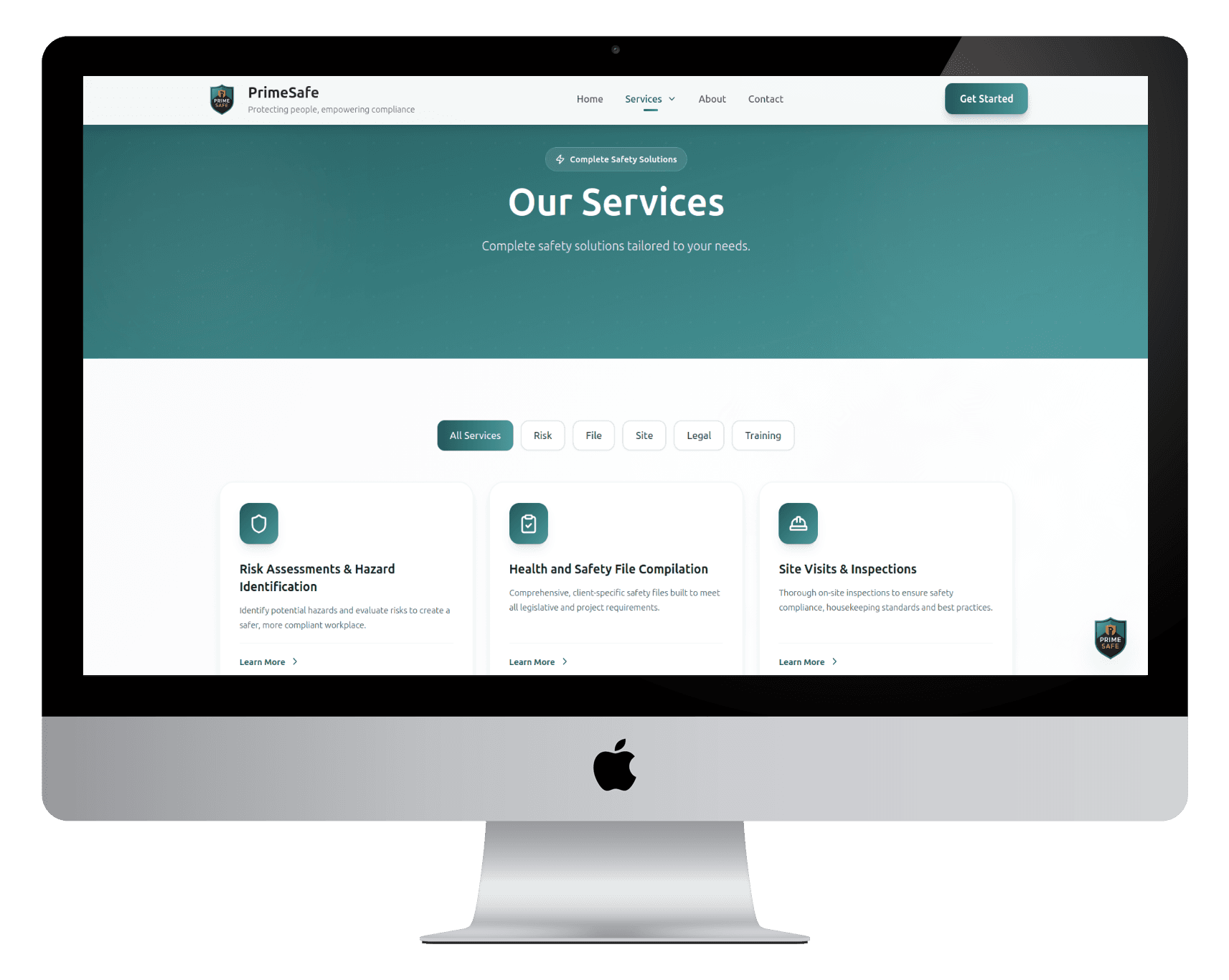 PrimeSafe Website screenshot 3